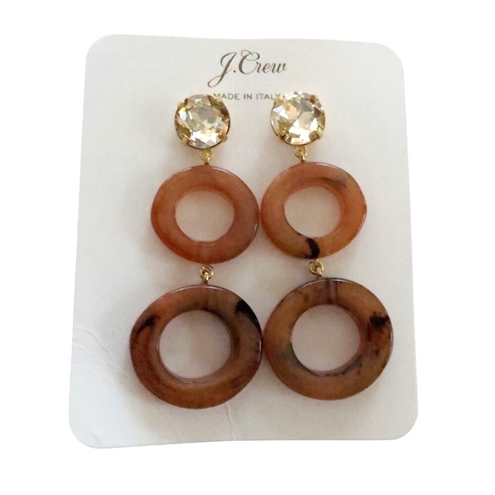 J. Crew Made in Italy Round Drop Earrings in Rose Taupe NEW